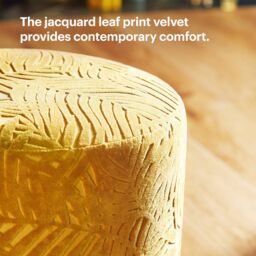 Beautify Bloom Velvet Mustard Yellow Living Room Upholstered Footstool - thumbnail 4