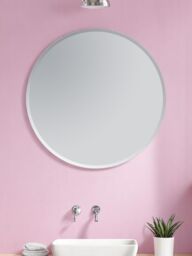 Showerdrape Fitzrovia Round Wall Mounted Frameless Bevelled Edge Bathroom Mirror 60 x 60cm in Silver - Size: Large - thumbnail 1
