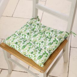 Dibor Set of 4 Green Leaf Print Indoor Dining Chair Seat Pad Cushions L40cm x W40cm - Size: 40 cm x 40 cm - thumbnail 2
