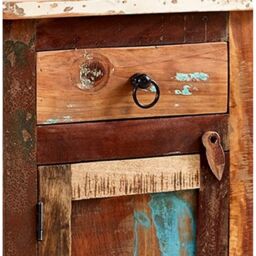 Indian Hub Coastal Bedside Table - Wood - L40 x W45 x H60 cm in Brown - thumbnail 2