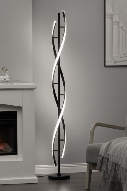 Living and Home Contemporary LED Floor Lamp in Black - image 1