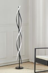 Living and Home Contemporary LED Floor Lamp in Black - thumbnail 2