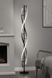 Living and Home Contemporary LED Floor Lamp in Black