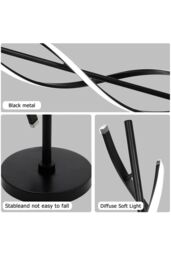 Living and Home Contemporary LED Floor Lamp in Black - thumbnail 6