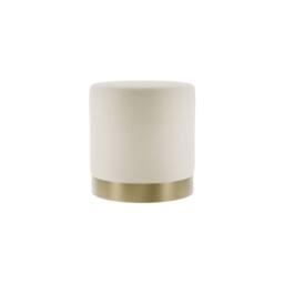 Wyld Haus Kalua Small Cream Velvet Stool Brushed Gold Base - thumbnail 2