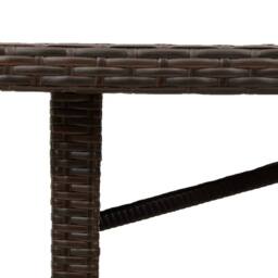 Berkfield Home Garden Table with Glass Top Brown 190x80x75 cm Poly Rattan - Size: 190 x 80 x 75 cm - thumbnail 8