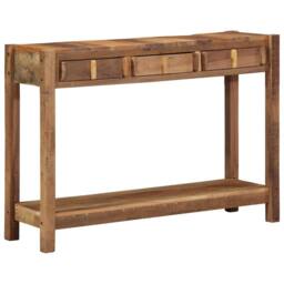 Berkfield Home Durable Console Table 107x33x76 cm Solid Wood Reclaimed in Brown - Size: 107 x 33 x 76 cm - thumbnail 3