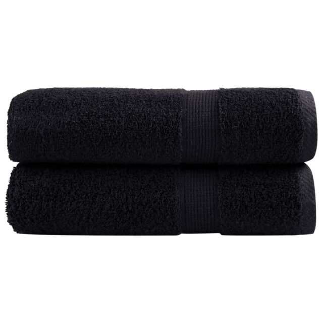 Berkfield Home Premium Shower Towels SOLUND 2 pcs Black 70x140 cm 600 gsm - image 1