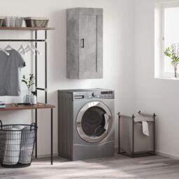 Berkfield Home Wall Mounted Cabinet Concrete Grey 34.5x34x90 cm Engineered Wood - thumbnail 1