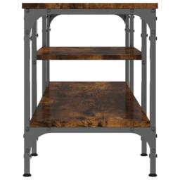 Berkfield Home TV Cabinet Smoked Oak 121x35x45 cm Engineered Wood&Iron in Brown - Size: 121 x 35 x 45 cm - thumbnail 5