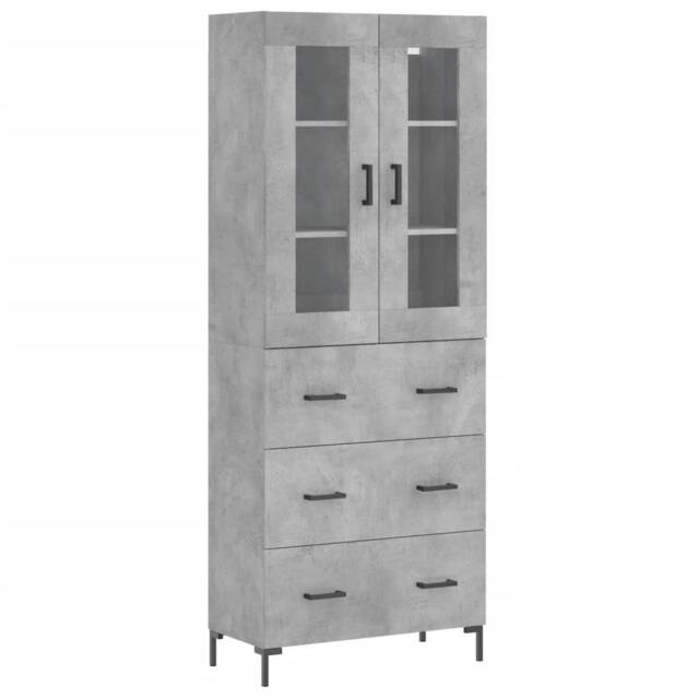 Berkfield Home Highboard Concrete Grey 69.5x34x180 cm Engineered Wood - image 1