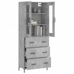 Berkfield Home Highboard Concrete Grey 69.5x34x180 cm Engineered Wood - thumbnail 3