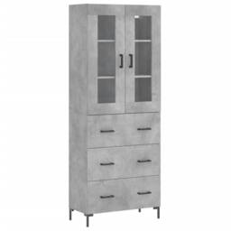 Berkfield Home Highboard Concrete Grey 69.5x34x180 cm Engineered Wood - thumbnail 1