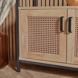 Havendro Rattan Effect Bookcase for Living Room, Bookshelf with 3 Open Shelves - thumbnail 3
