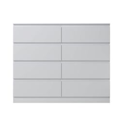 SquareBoxx Fairfield Matt Minimalist Chest of Draws 8 Draw in White - thumbnail 2