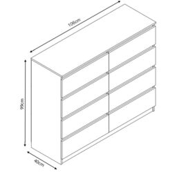SquareBoxx Fairfield Matt Minimalist Chest of Draws 8 Draw in White - thumbnail 3