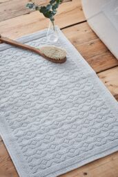 Murmur 'Stella' Cotton Percale Bath Mat in Grey - thumbnail 2