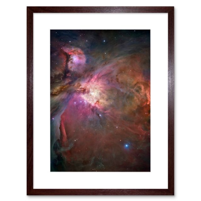 Artery8 Wall Art Print Hubble Space Astronomy Orion Nebula Dramatic Star Formation Gas Dust Cavity Central Trapezium Region Red Blue Cosmic Landscape - image 1