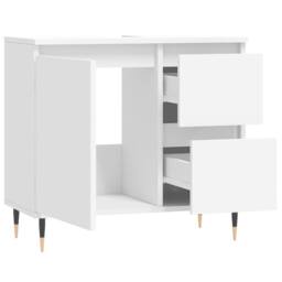 Berkfield Home Durable Bathroom Cabinet White 65x33x60 cm Engineered Wood - Size: 65 x 33 x 60 cm - thumbnail 4