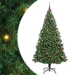 Berkfield Home Artificial Christmas Tree with 300 LEDs with Stand Green 210 cm - thumbnail 1