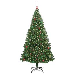 Berkfield Home Artificial Christmas Tree with 300 LEDs with Stand Green 210 cm - thumbnail 2