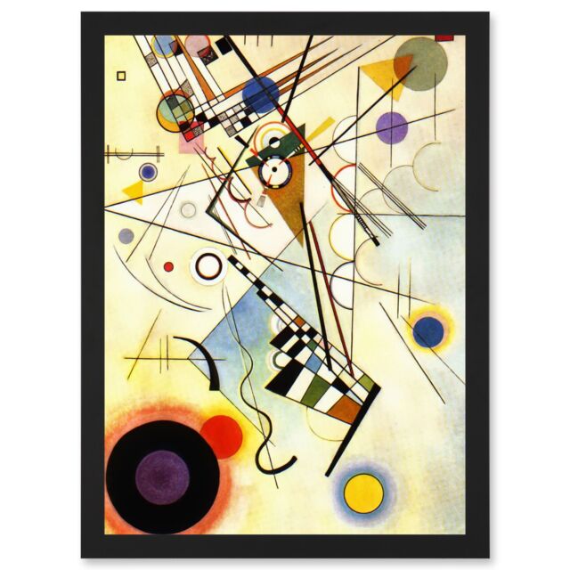 Artery8 Kandinsky Composition VIII A4 Artwork Framed Wall Art Print in Black - image 1