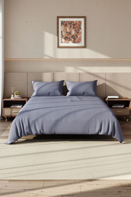 Garden Sanctuary Solid Color King Size Bedding Simple Brushed Fiber Four-Piece Set in Grey - image 1