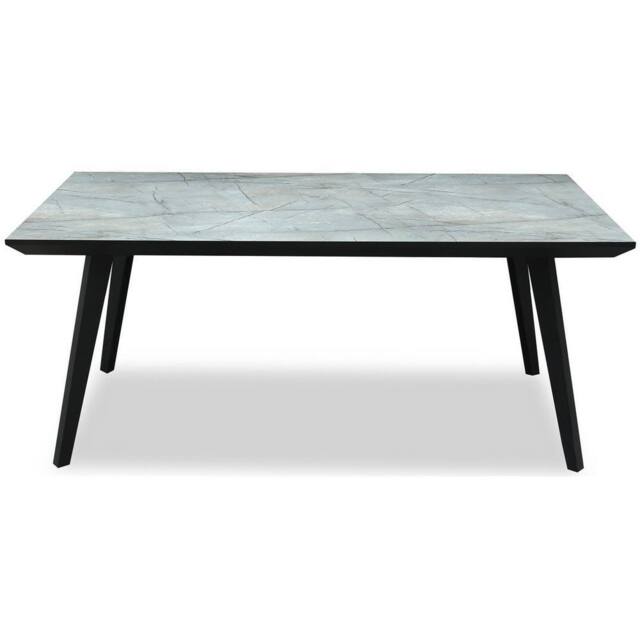 Lemon Pavilion Furniture and Decor Stellen Indoor Rectangular Dining Table - L90 x W180 x H76 cm - Black in Grey