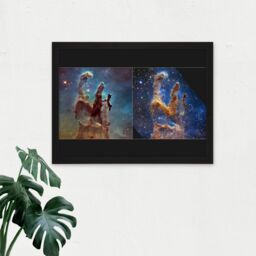 Artery8 Wall Art Print NASA James Webb Hubble Comparison Space Telescope Pillars of Creation Eagle Nebula Large Framed Wall Décor Art - thumbnail 2