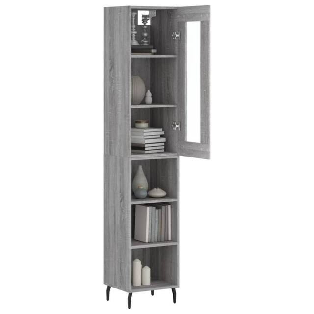 Berkfield Home Highboard Grey Sonoma 34.5x34x180 cm Engineered Wood - image 1