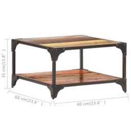 Berkfield Home Coffee Table 60x60x35 cm Solid Reclaimed Wood - Size: 60 x 60 x 35 cm - thumbnail 5
