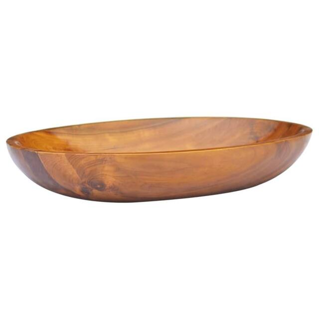 Berkfield Home Basin Solid Teak Wood 60x40x10 cm in Brown - Size: 60 x 40 x 10 cm - image 1