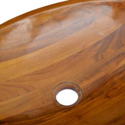 Berkfield Home Basin Solid Teak Wood 60x40x10 cm in Brown - Size: 60 x 40 x 10 cm - thumbnail 6