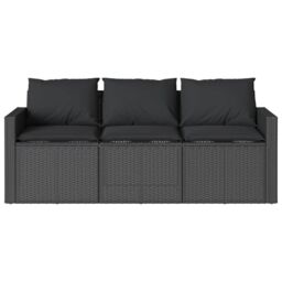 Berkfield Home 2 Piece Garden Dining Set with Cushions Black Poly Rattan - thumbnail 6