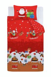 Catherine Lansfield 'Santa's Christmas Presents' Duvet Set in Red - Size: Double - thumbnail 5