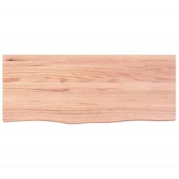 Berkfield Home Wall Shelf Light Brown 100x40x2 cm Treated Solid Wood Oak - Size: 100 x 40 x 2 cm - thumbnail 4
