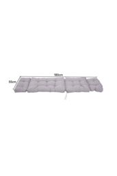 Garden Sanctuary 180cm W x 55cm D Grey Thickened Lounger Cushion with Anti-Slip Cover - Size: 180 cm W x 55 cm D - thumbnail 4
