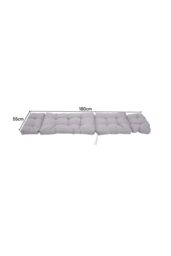 Garden Sanctuary 180cm W x 55cm D Grey Thickened Lounger Cushion with Anti-Slip Cover - Size: 180 cm W x 55 cm D - thumbnail 2