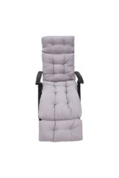 Garden Sanctuary 180cm W x 55cm D Grey Thickened Lounger Cushion with Anti-Slip Cover - Size: 180 cm W x 55 cm D - thumbnail 3