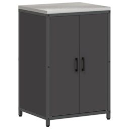 Berkfield Home with Shelf Other with Storage with Door 3 pcs Black Cold-rolled steel - thumbnail 6