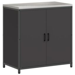 Berkfield Home with Shelf Other with Storage with Door 3 pcs Black Cold-rolled steel - thumbnail 7
