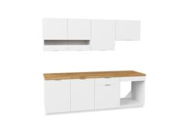 Vente-unique Complete Kitchen - With 200 Cm Worktop - White & Natural - CARMEO in Light Oak - thumbnail 6