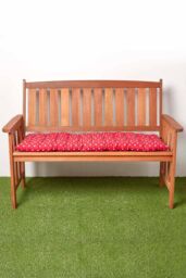 Homescapes Garden Bench Cushion Luxury 3 Seater Cotton Red Dots Indoor Outdoor Pad - thumbnail 5