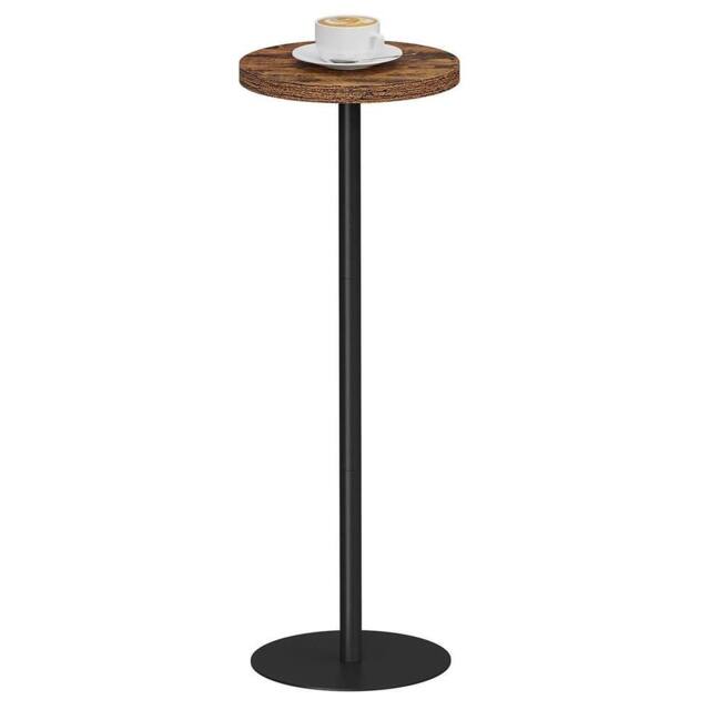 FORGEVIO Tall Round Side Table, Small End Fixed Height(70cm), Brown - image 1