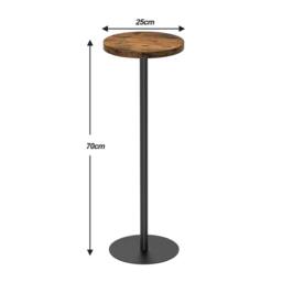 FORGEVIO Tall Round Side Table, Small End Fixed Height（70cm）, Brown - thumbnail 2