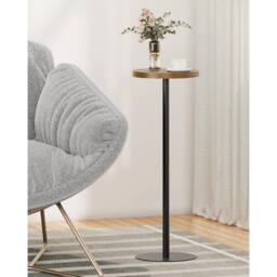 FORGEVIO Tall Round Side Table, Small End Fixed Height（70cm）, Brown - thumbnail 4