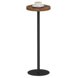 FORGEVIO Tall Round Side Table, Small End Fixed Height（70cm）, Brown