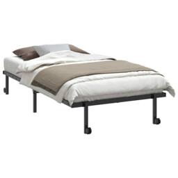 Berkfield Home Elegant Bed Frame without Mattress Foldable Black 100x190 cm Steel - thumbnail 1