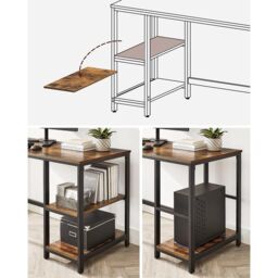 VASAGLE Wide Industrial Computer Desk Office Table Study Bedroom in Brown - thumbnail 5