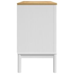 Berkfield Home Sideboard FLORO White 114x43x74 cm Solid Wood Pine - Size: 114 x 43 x 74 cm - thumbnail 6
